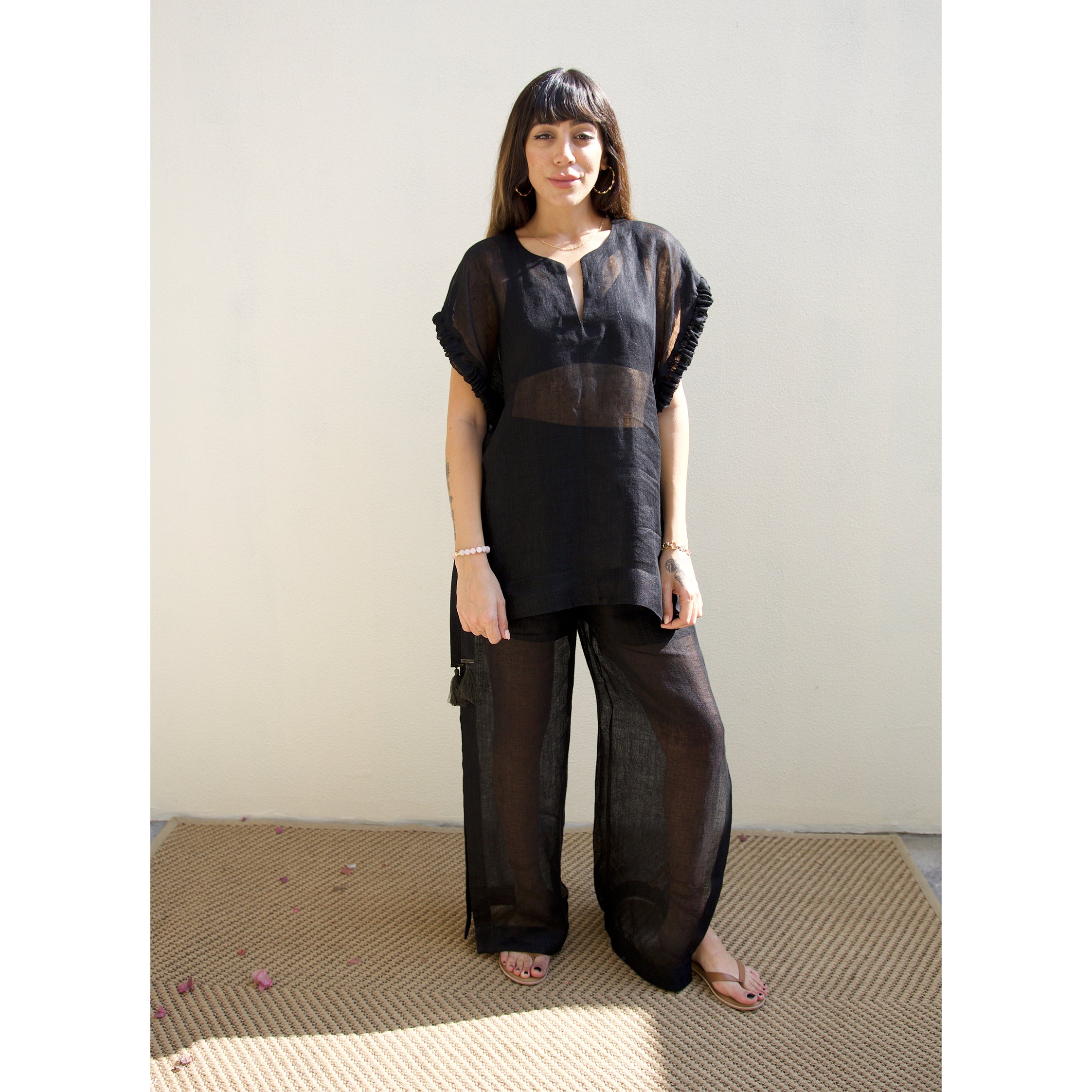 Open side on sale wide leg pants