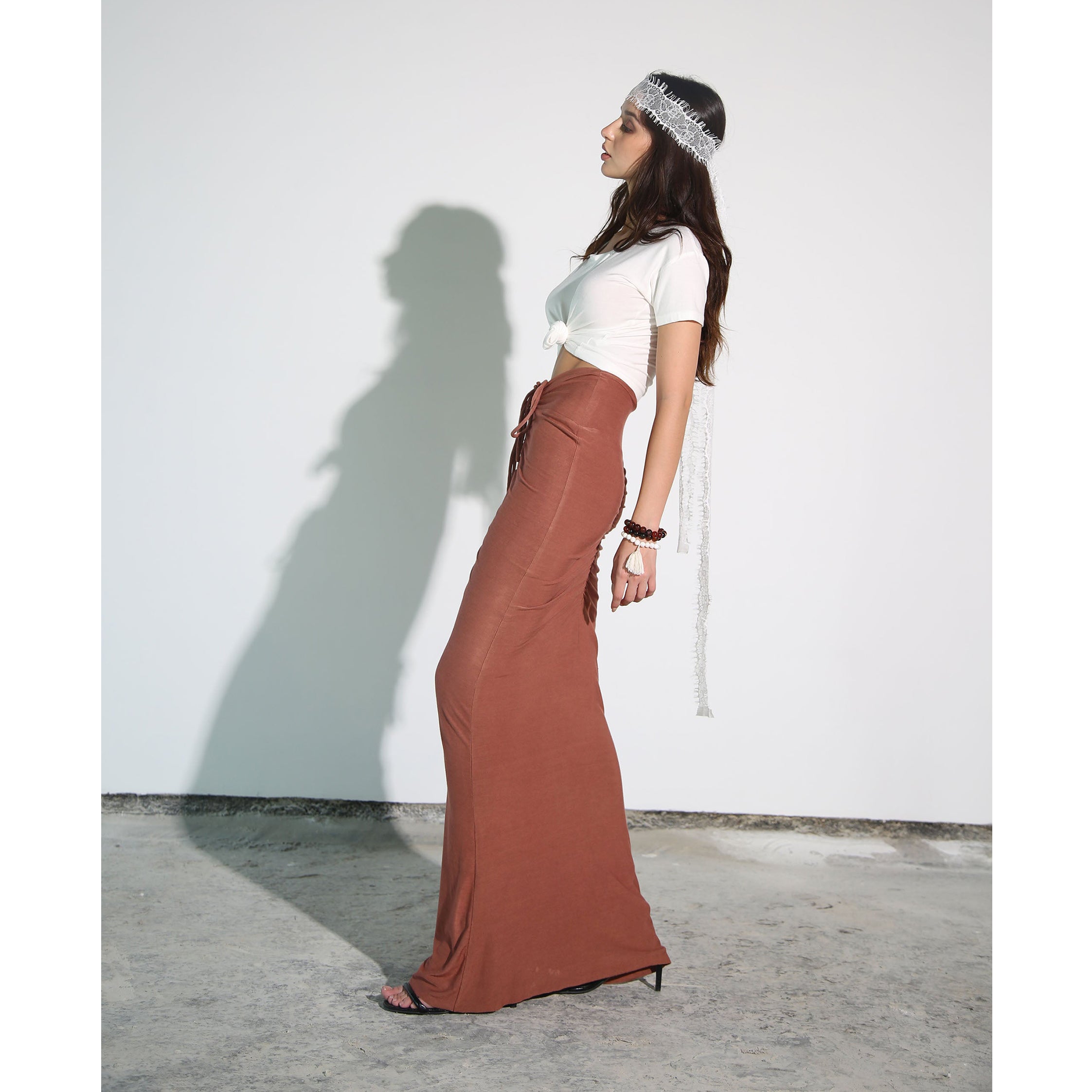 Jersey drawstring clearance skirt